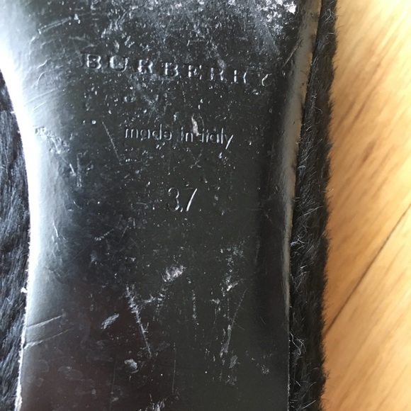 Burberry Sz 7 Textured Calf Hair Suede Loafers - Picture 3 of 6